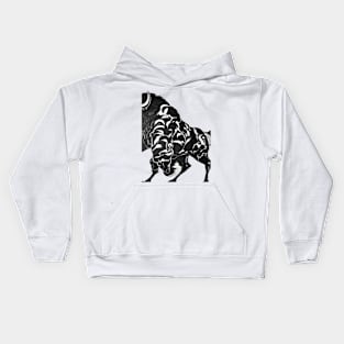 Bison Shadow Silhouette Anime Style Collection No. 111 Kids Hoodie